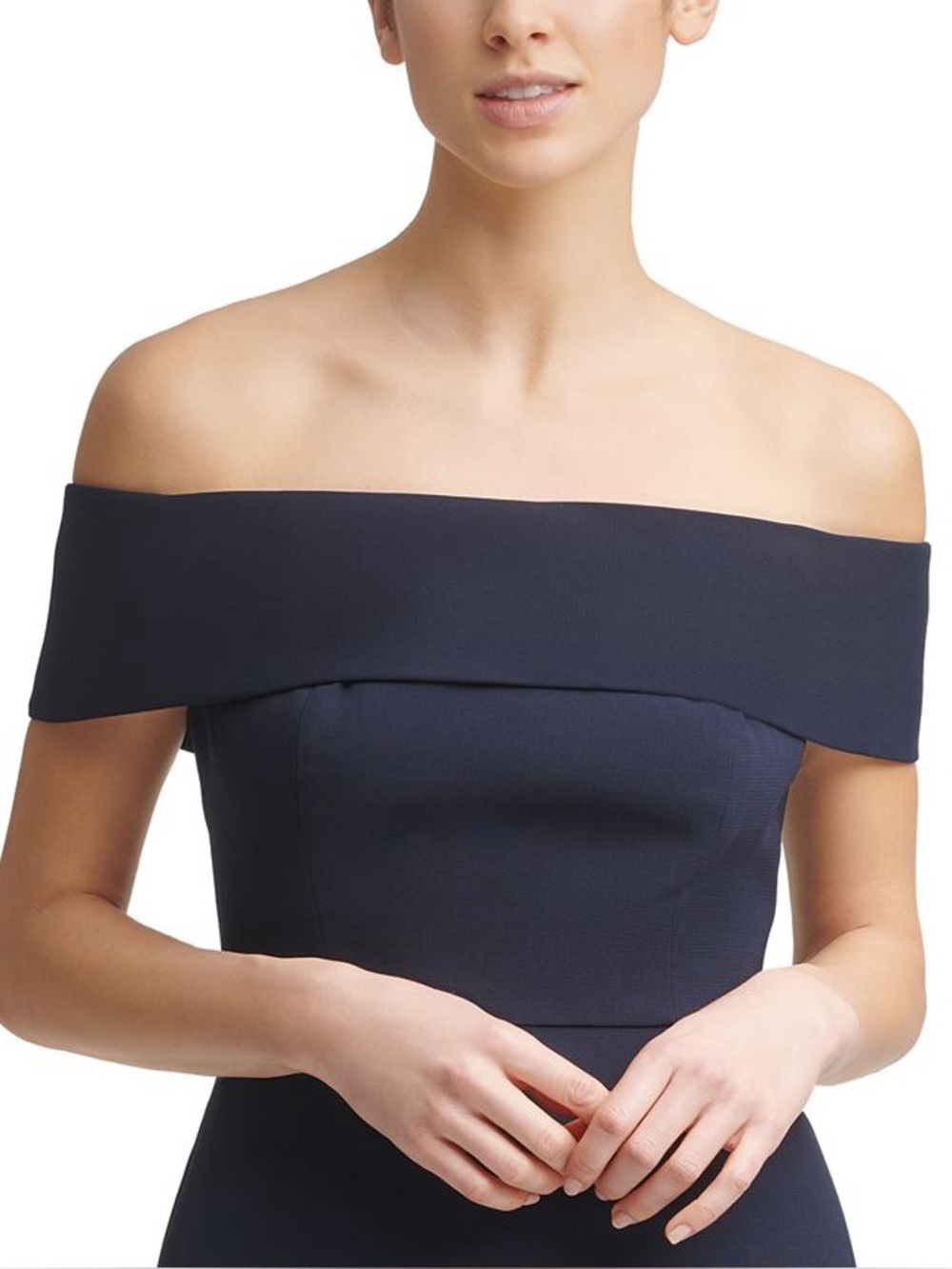 Calvin Klein Off-Shoulder Navy Maxi Dress - Picture 5 of 5